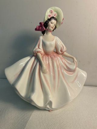Vtg 1978 Royal Doulton Sunday Best Figurine Woman Pink Dress Hn2698 England Made