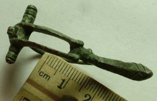 Rare Ancient Roman Bronze Open Work Bow Fibula Brooch Artifact 2 Century