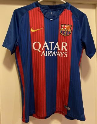 Rare Fcb Barcelona Soccer Jersey - Authentic Nike Dri - Fit Men’s Size Small