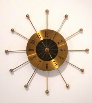 Vintage Mcm Seth Thomas Atomic Starburst Clock Parts,  Face And Spokes Only