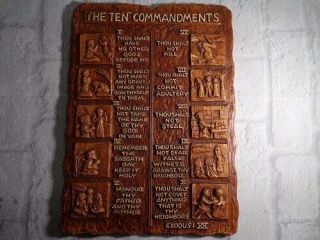 Vintage The Ten Commandments Wall Plaque Christian Multi Products Made In Usa