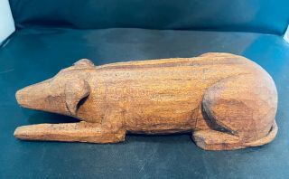 Puppy Dog Hand Hand Carved Wooden Carving Folk Art Figure VTG 3