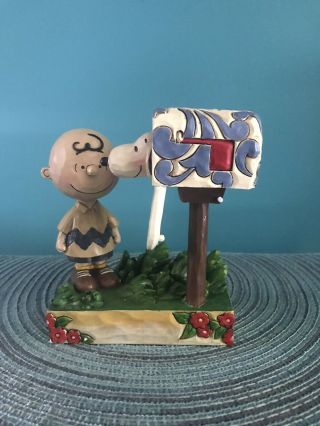 Jim Shore Peanuts 4042380 Charlie Brown & Snoopy " Special Delivery " Enesco 2014