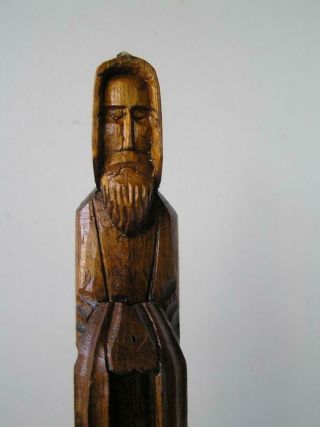 Vintage 15 Inch Tall Hand Carved Wooden Monk Priest Friar Spanish Spain