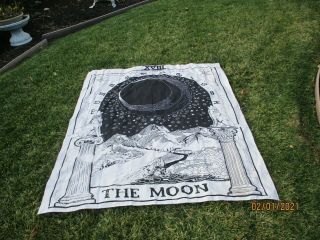 Tarot Or Astrology Large Altar Cloth Tablecloth (52 " X 60 ") Moon,  Lions,  Columns