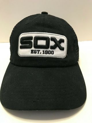 Chicago White Sox Est 1900 Black Mesh Trucker Hat Cap Sga Adjustable