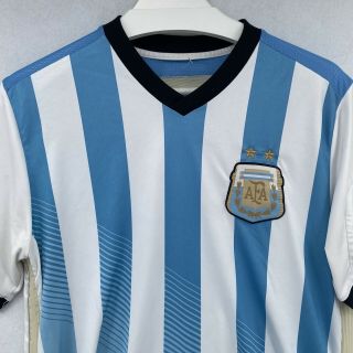 Argentina AFA Home Soccer Football Jersey Men ' s Size Medium Blue White Striped 3