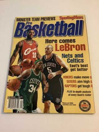 Sporting News Nba Pro Basketball 2003 - 04 Preview Mag.  Lebron James Rookie Year