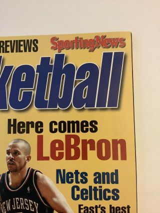 Sporting News NBA Pro Basketball 2003 - 04 Preview Mag.  LeBron James Rookie Year 3