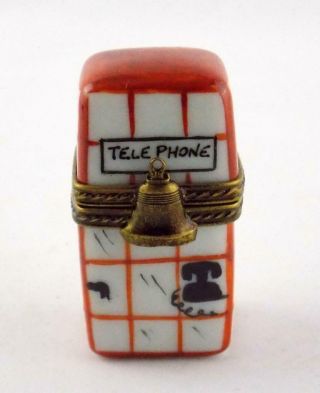 Peint Main Limoges Hand Painted Trinket Box W Perfume Bottle Telephone Box Vg
