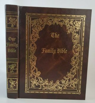 Vintage 1996 Our Family Bible Kjv Large Print,  Red Letter,  Keystone Publishing