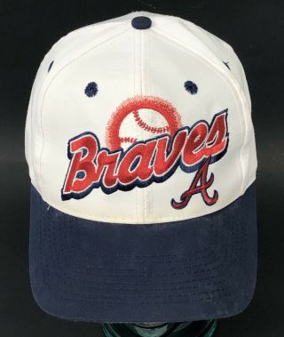 Vintage Logo 7 Atlanta Braves 1990’s Baseball Cap Dad Hat Snapback Mlb W