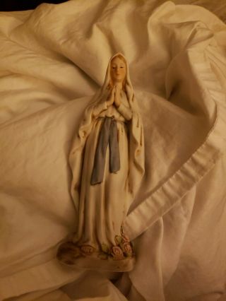 Vintage Virgin Mary,  Madonna,  Our Lady Statue Blessed.