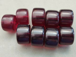 Vintage Cherry Amber Bakelite Faturan Loose Prayer Beads 78.  3g