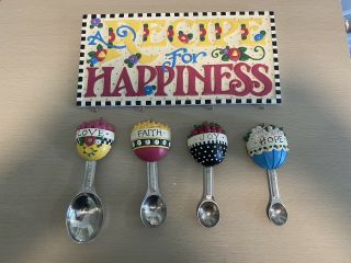 Mary Engelbreit Recipe For Happiness Spoon Wall Plaque W/hanger Measuring Spoon
