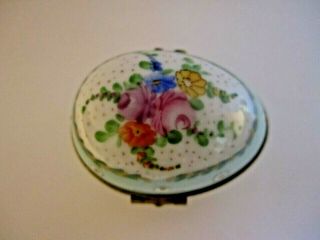 Vintage Dubarry Limoges Peint Main France Floral Hinged Trinket Box