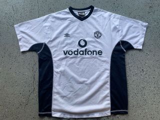 Vintage Umbro 2000 - 01 Manchester United Football Soccer Jersey Kit White Size Xl