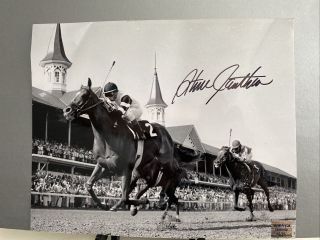 Steve Cauthen Signed Autograph 8x10 Photo Horse Jockey Hof Triple Crown Winner