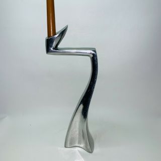 Matthew Hilton Heavy Aluminum Mcm Swan Candle Stick Holder Mid Century 13” Tall