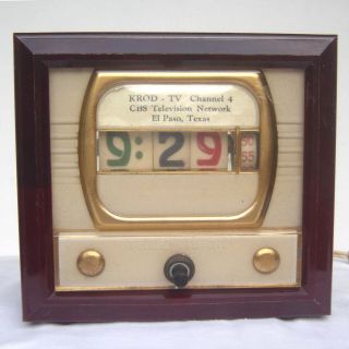 Vintage Numechron Tv Model Tele - Vision Digital Novelty Clock With Advertising