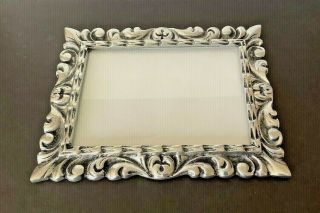 VTG 80’s Mexican Ornate Hand - Crafted Pewter (15”H x 11 - 1/2”W) Wall Hanging Frame 3