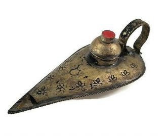 Vintage Small Brass Aladdin Genie Lamp Incense Burner