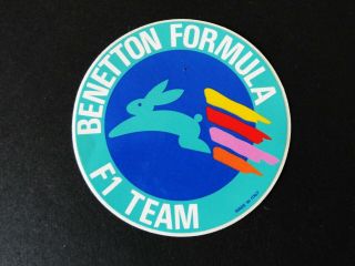 1986 F1 Benetton Formula 1 Team Sticker