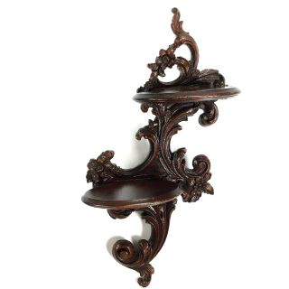 Vintage Carved Wood Wall Shelf Victorian Style Ornate Floral