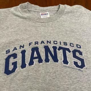 San Francisco Giants 1997 Hanes Beefy T - Shirt Mens Size Large Blue On Gray