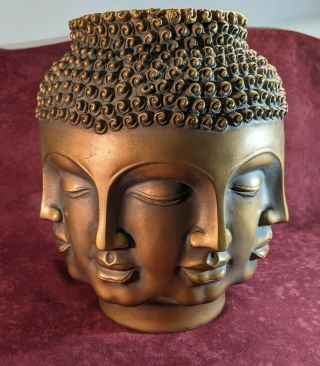 Tms 2006 Dora Maar Perpetual Multi Face Gold Buddah Head Vase - Not A Reissue