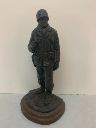 1988 Michael Garman Sculpture - Platoon Sergeant - Bronzetone Finish - Wwii