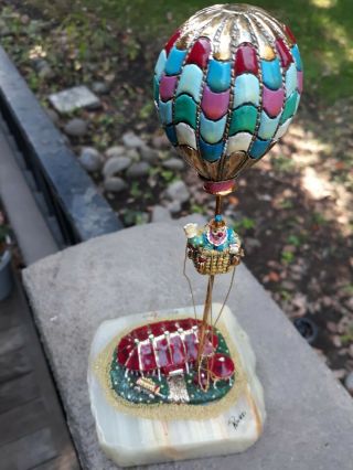 Vintage Ron Lee 1987 Enameled Clown In Circus Balloon Sculpture 501/5500 Signed