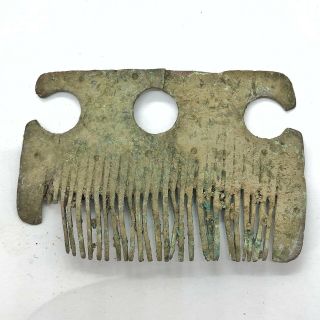 Authentic Ancient Or Medieval European Bronze Comb Artifact - Circa 200 - 1500ad