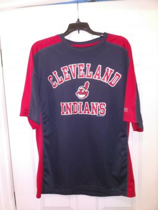 Mlb Cleveland Indians Baseball Chief Wahoo Polyester T - Shirt Men 