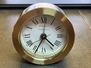 Portfolio By Tiffany & Co.  Brass Desk / Mantle Clock / Keeping Time