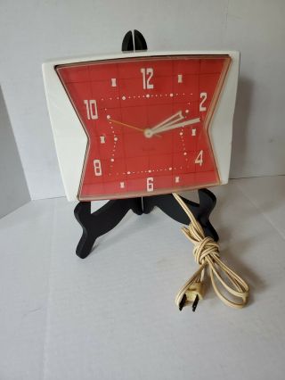 Vintage Westclox Red Kitchen Display Wall Clock Art Deco Retro 1950 