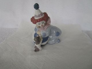 Vintage 1985 Lladro Daisa Clown " Pierrot With Puppy And Ball " Figurine 5278