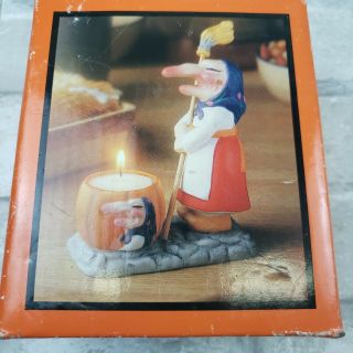Vintage Norwegian Kitchen Witch 5 " Votive Candle Holder Good Luck Porcelain