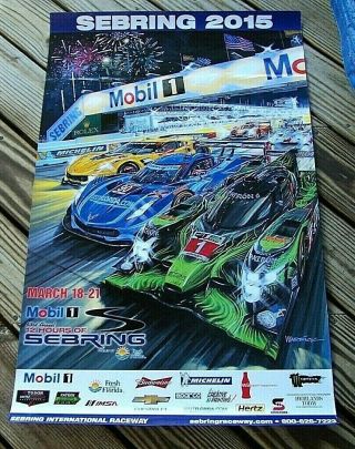 2015 Mobil 1 12 Hours of Sebring Race Poster,  One 2