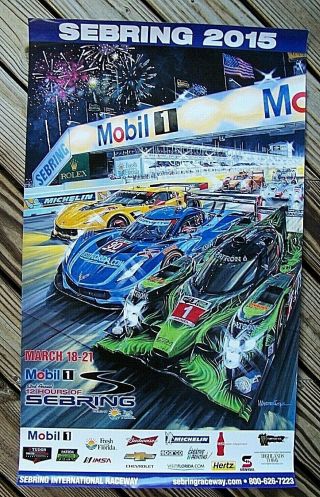 2015 Mobil 1 12 Hours of Sebring Race Poster,  One 3