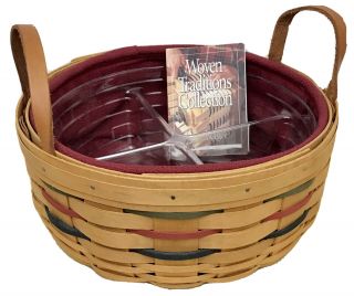 Longaberger 2001 Woven Traditions Darning Basket,  Liner,  4 - Way Protector