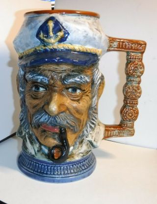Vtg Sea Captain Capodimonte Toby Mug,  Made In Italy,  Signed S.  Orvis