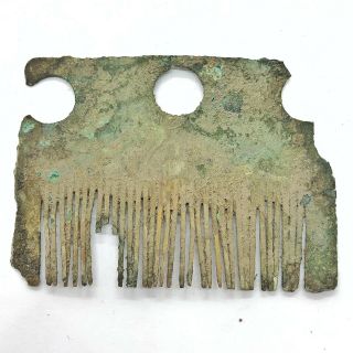 Authentic Ancient Or Medieval European Bronze Comb Artifact - Ca.  200 - 1500 Ad