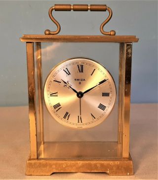 Vintage Swiza 8 Day Swiss Made Alarm Clock,  Order