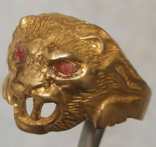 Rare Extremely Ancient Bronze Ring Lion Head Roman Ring Very Stunning