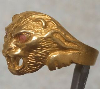 Rare Extremely Ancient Bronze Ring Lion Head Roman Ring Very Stunning 3