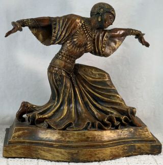 Egyptian Theme Art Deco Style Lady Dancer Figurine / Statue