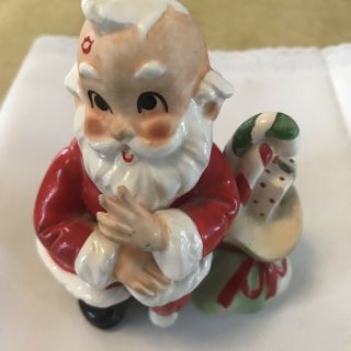 Vintage Josef Santa Figurine Japan Christmas/holiday Ceramic Gift Can
