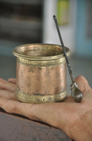 Old Brass & Copper Solid Heavy Fine Quality Handcrafted Holy Water Pot 2