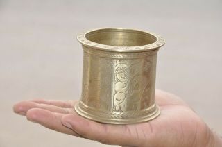 Old Brass Floral Inlay Engraved Handcrafted Solid Unique Holy Water Pot 2